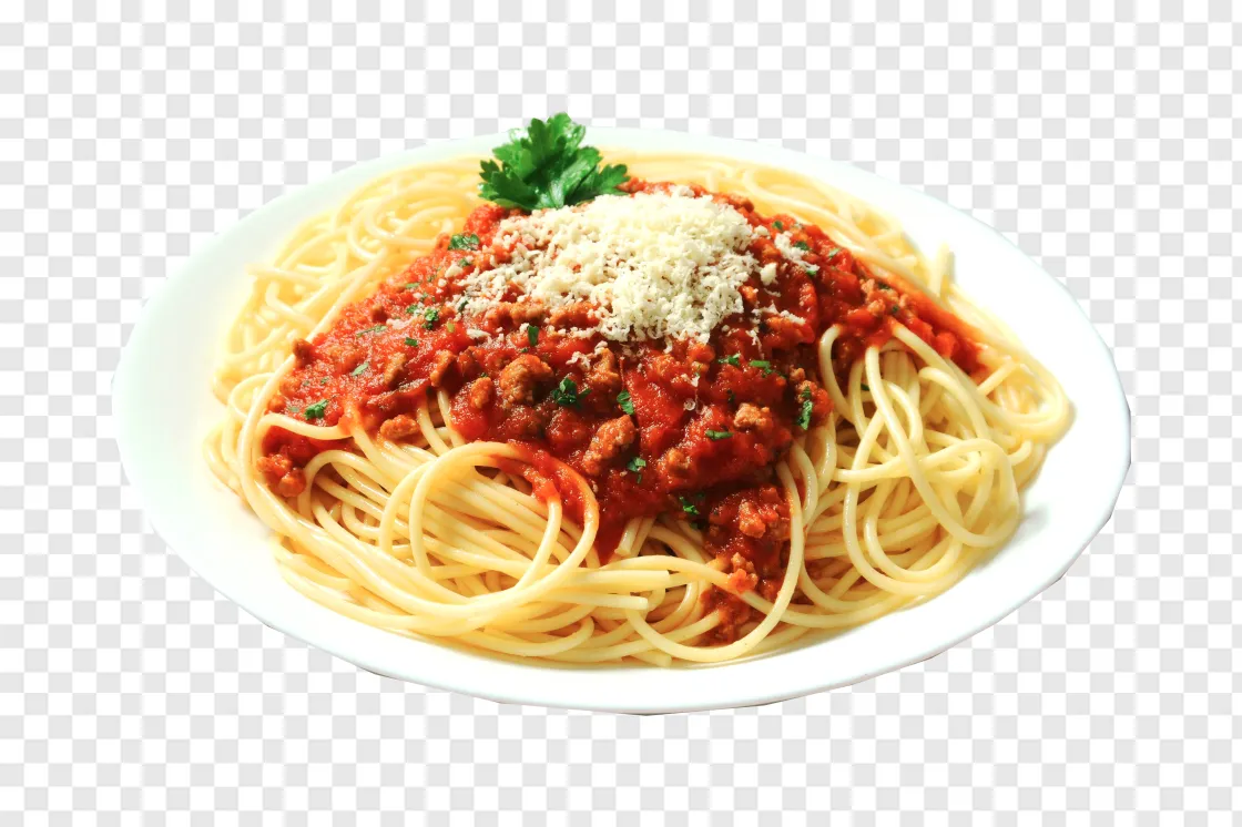 Spaghetti With Bolognese Sauce On A Plate
