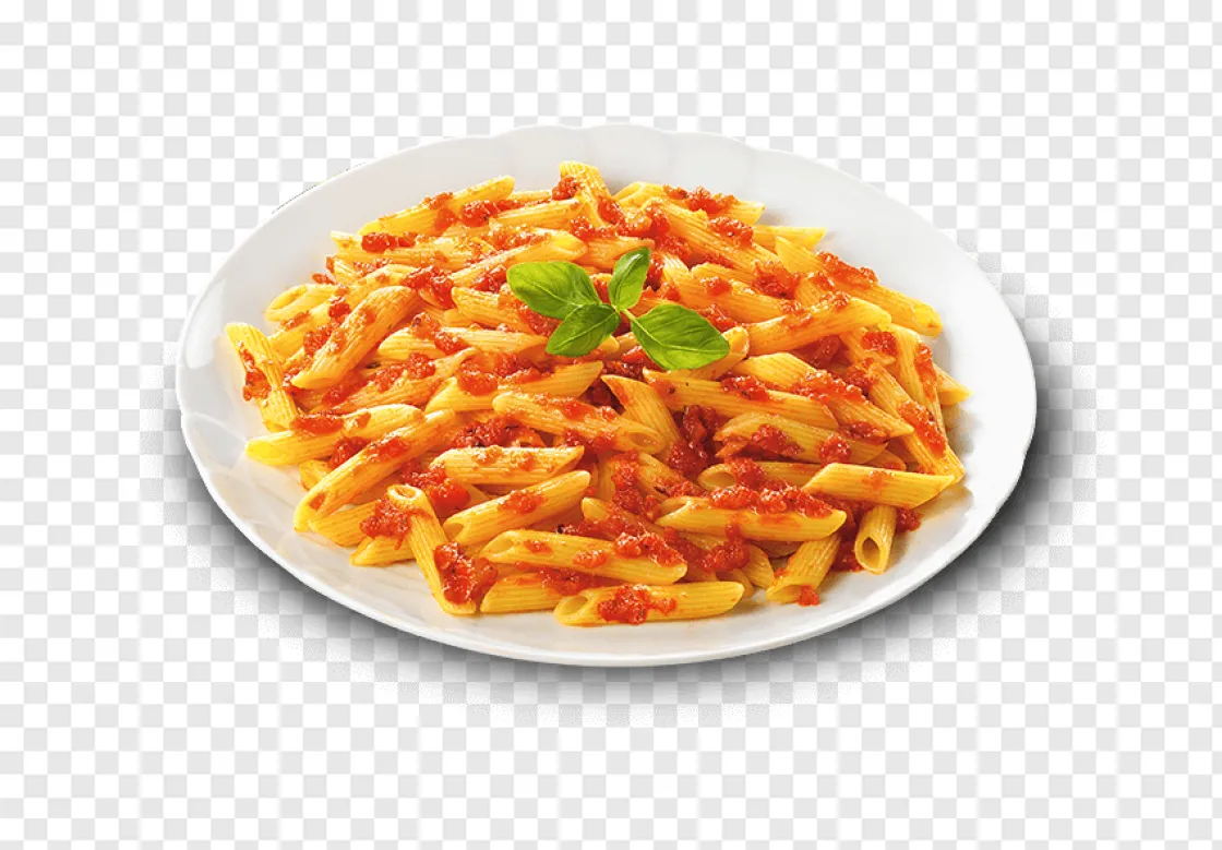 Pasta With Tomato Paste On A Plate
