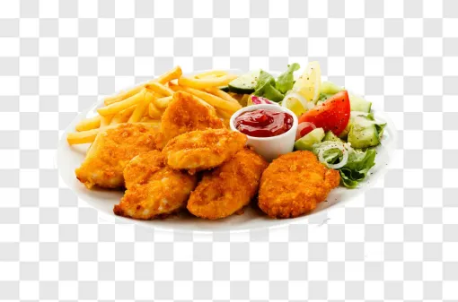 Nuggets And Fries On A Plate