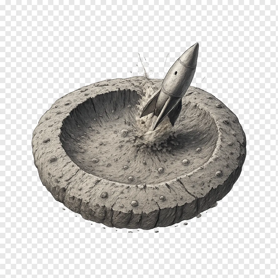 Moon Crater PNG - SpaceX Rocket Impact Visuals