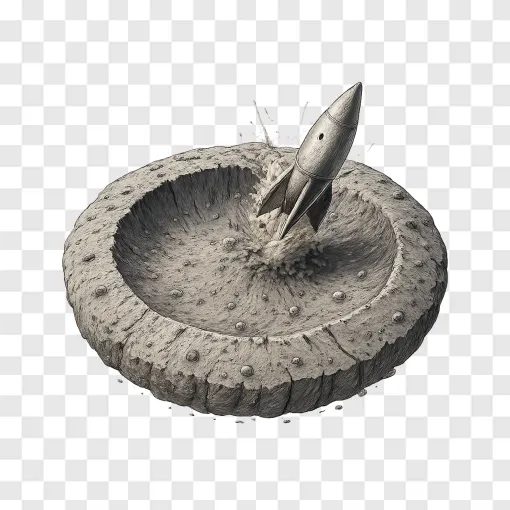 Moon Crater PNG - SpaceX Rocket Impact Visuals