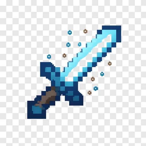 Minecraft Diamond Sword PNG Image