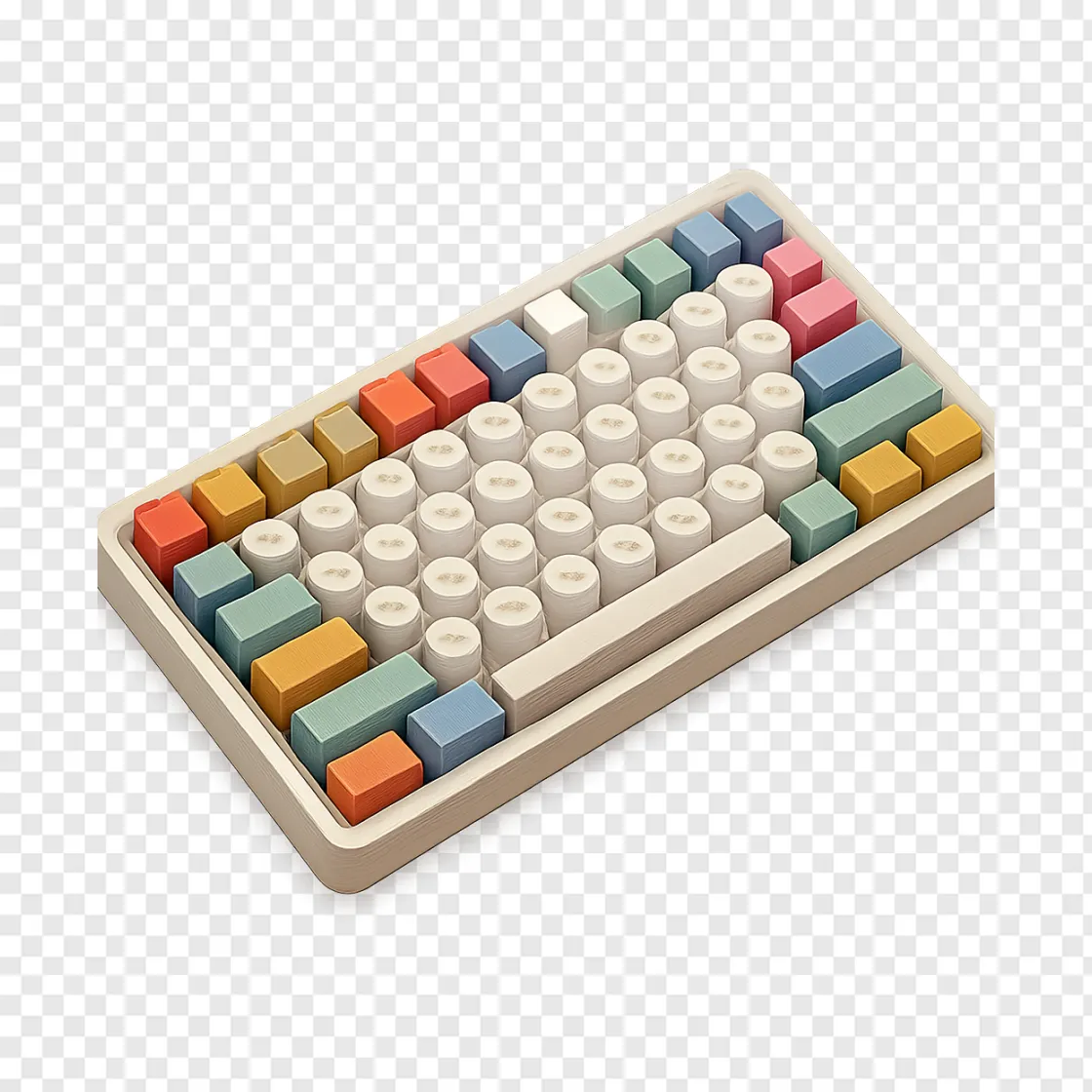 Retro Mechanical Keyboard PNG Transparent Background