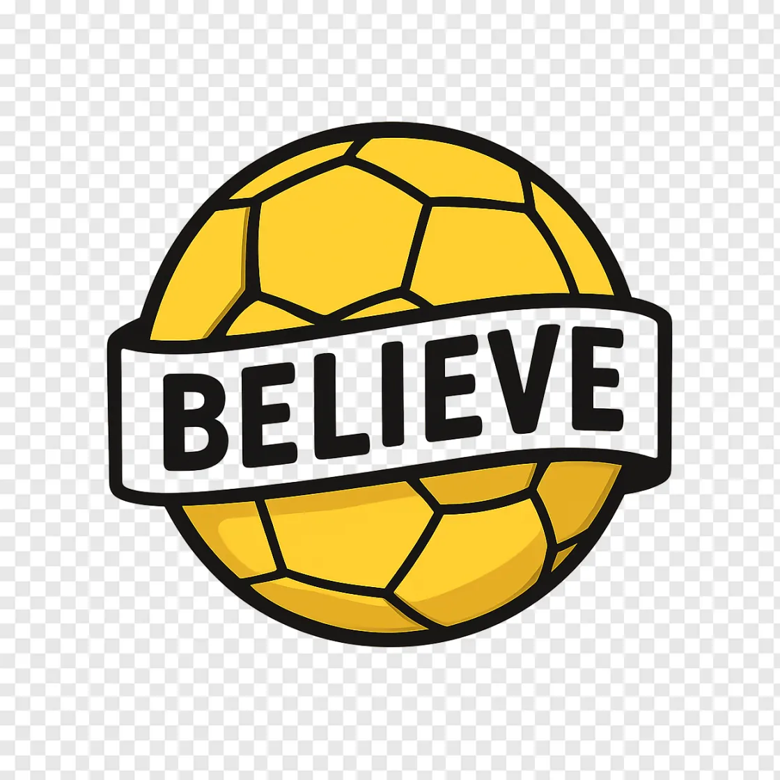 Ted Lasso Believe Soccer Ball PNG Transparent