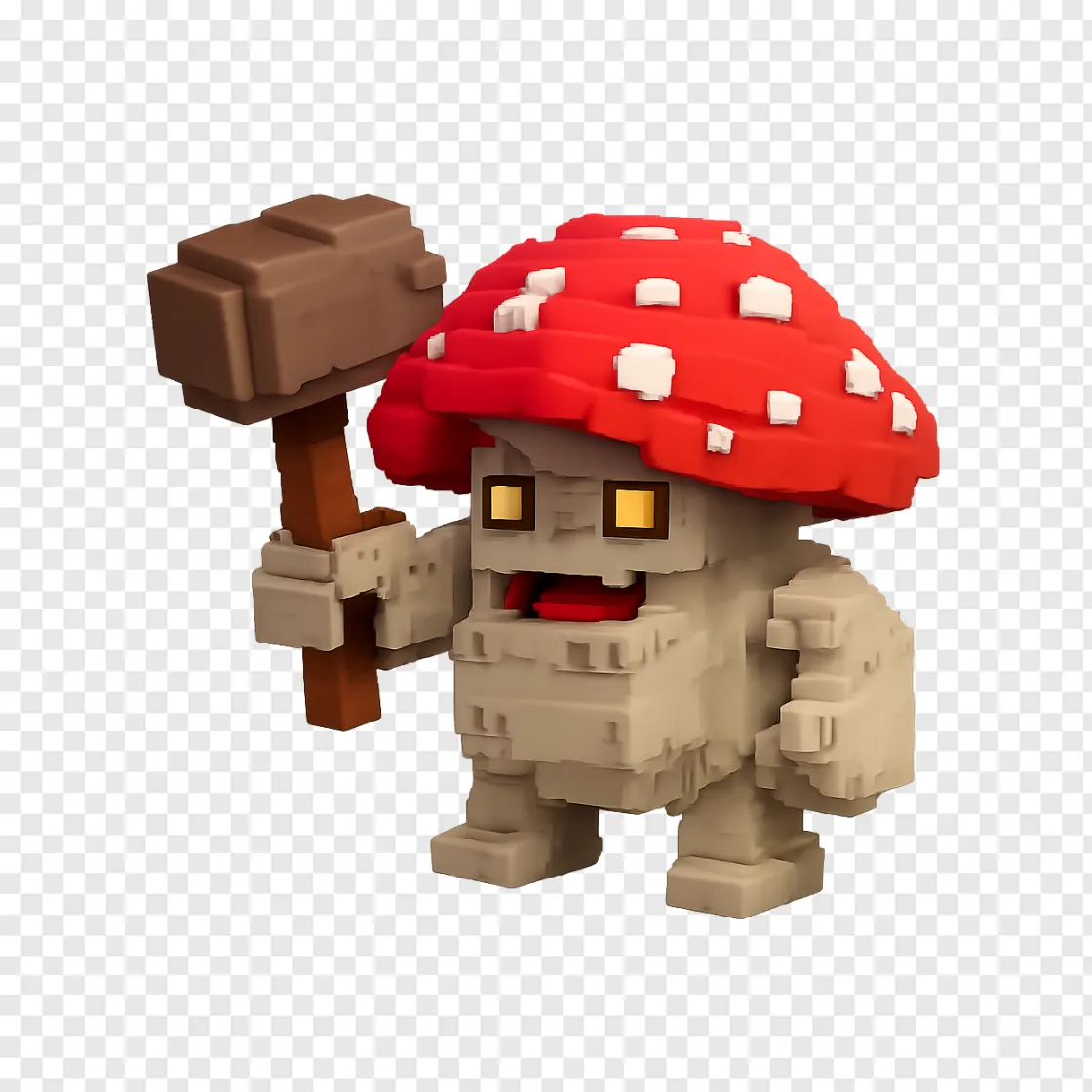 Minecraft Mushroom Boss PNG Transparent Game Asset