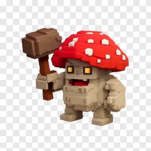 Minecraft Mushroom Boss PNG Transparent Game Asset