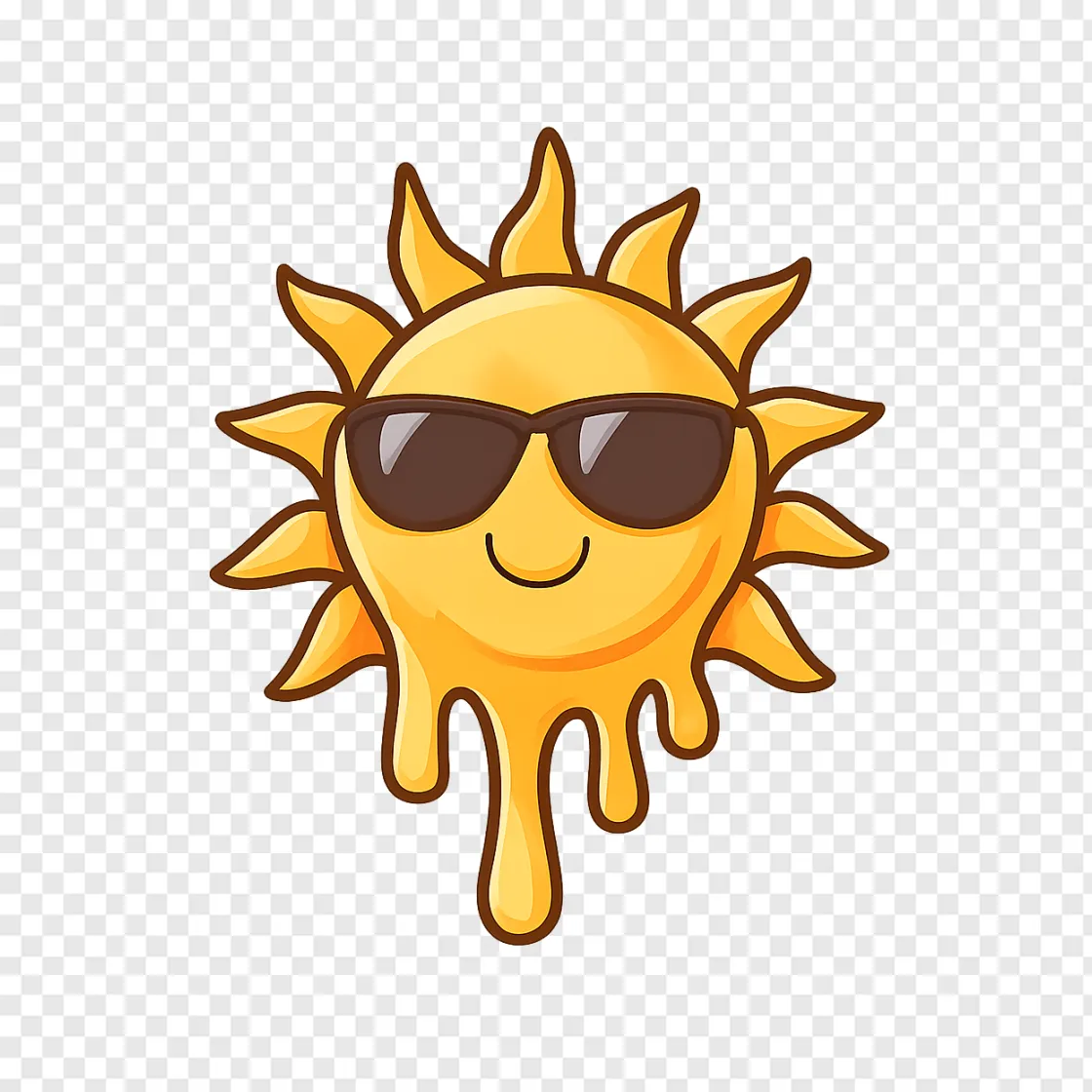 Melting Sun Heat Wave PNG Transparent Background