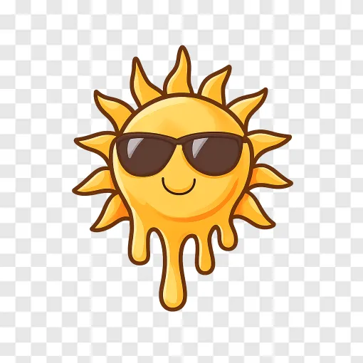 Melting Sun Heat Wave PNG Transparent Background