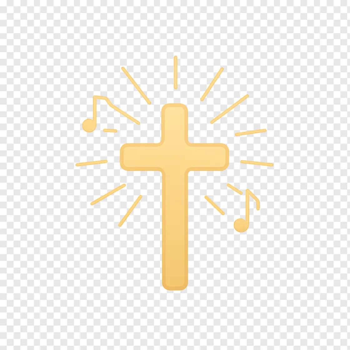Christian Worship Cross PNG Transparent Background