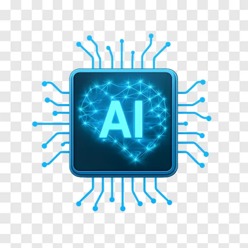 Futuristic AI Microchip PNG Transparent Image