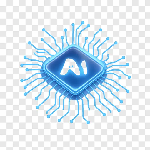 Futuristic AI Microchip PNG Transparent Image
