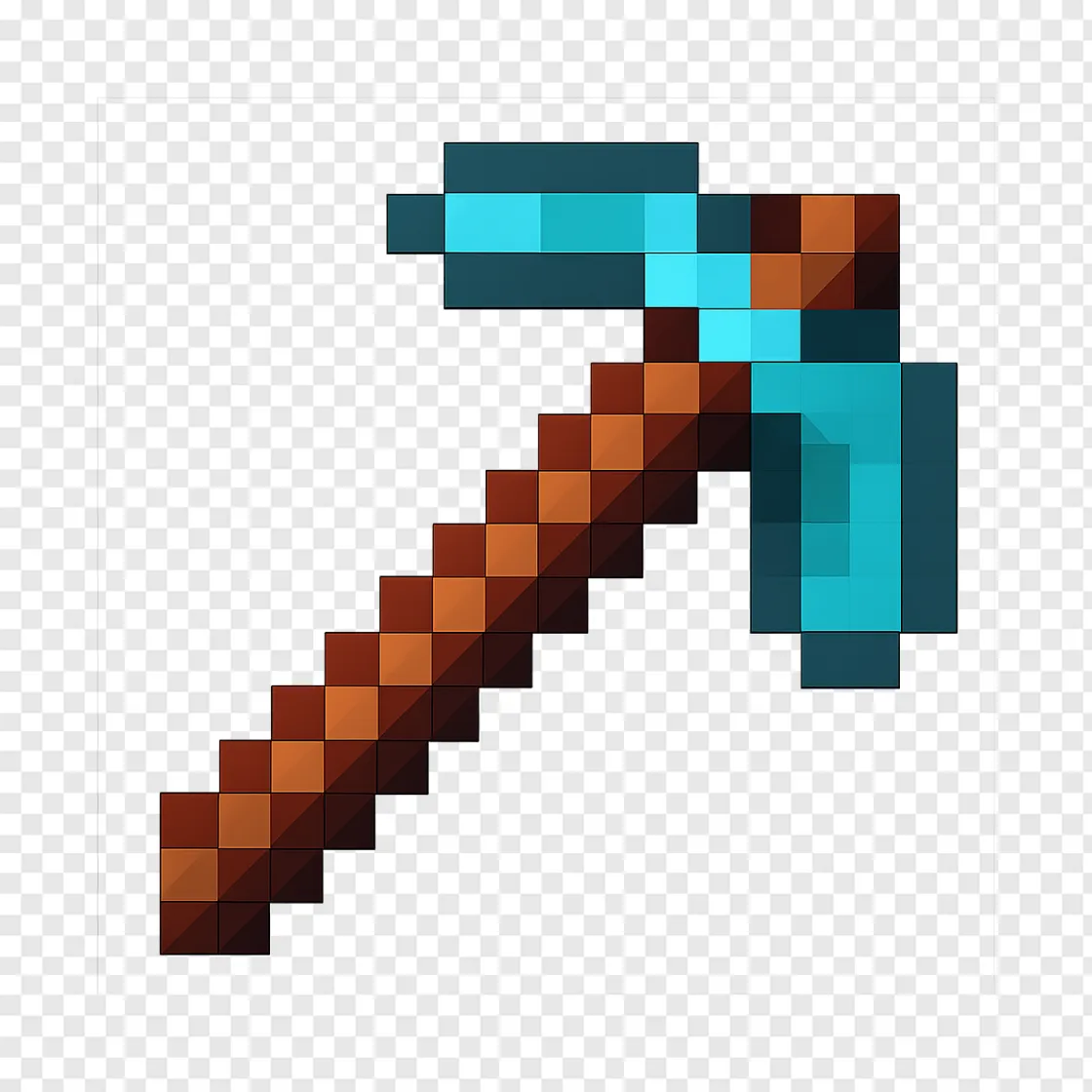 Diamond Pickaxe Minecraft PNG Free Download