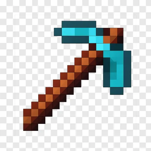Diamond Pickaxe Minecraft PNG Free Download