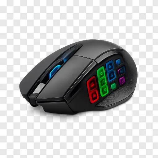 RGB Gaming Mouse PNG Transparent Background