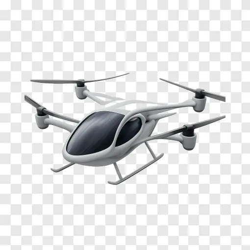 Futuristic Flying Taxi EVTOL PNG Transparent Image
