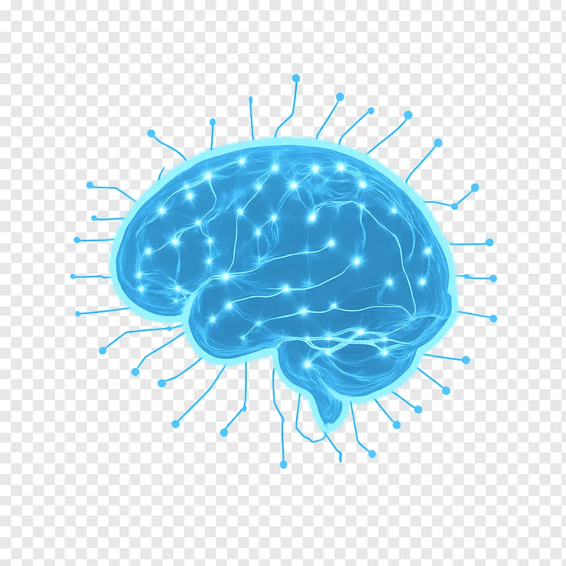 Artificial Intelligence Brain Concept PNG For Tech Design