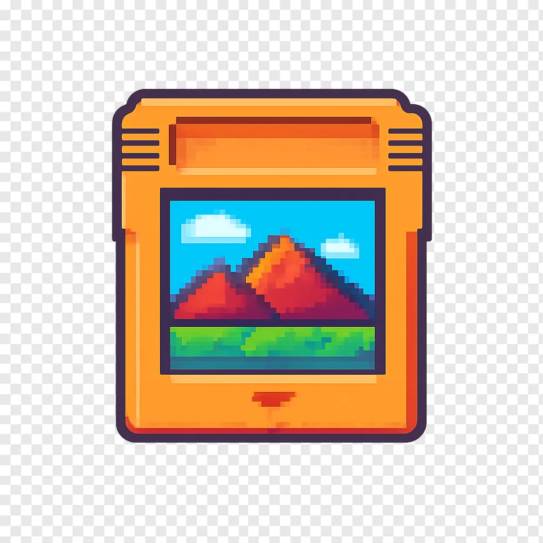 Retro Video Game Cartridge PNG Transparent Image