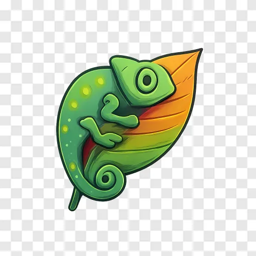 Cute Stealth Chameleon PNG Transparent Image