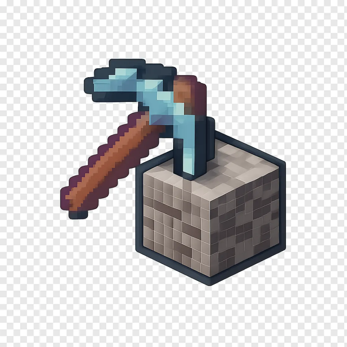 Minecraft Pickaxe PNG Transparent Background