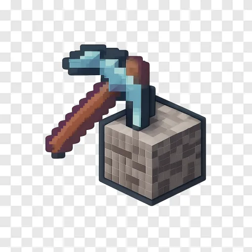 Minecraft Pickaxe PNG Transparent Background