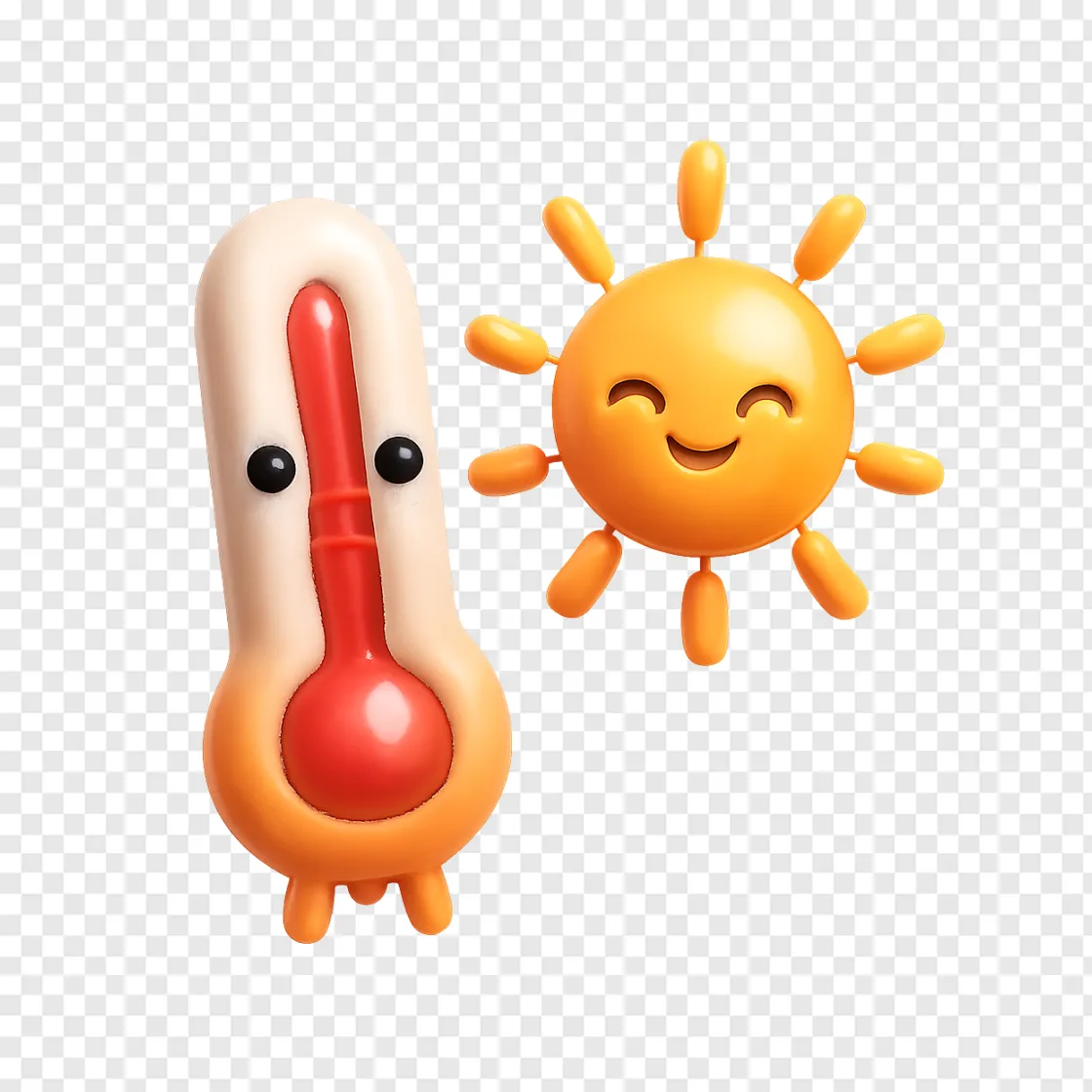 Hot Weather Summer Sun PNG Design For Climate And Temperature Themes