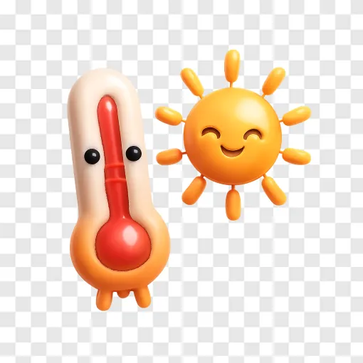 Hot Weather Summer Sun PNG Design For Climate And Temperature Themes