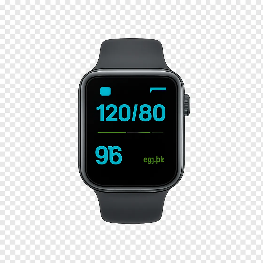 Health Smartwatch PNG: Advanced Fitness & Blood Pressure Tracker