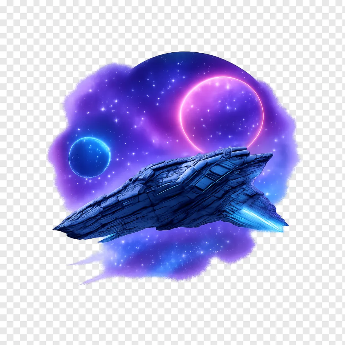 Futuristic Sci-Fi Spaceship PNG For Space Exploration Designs