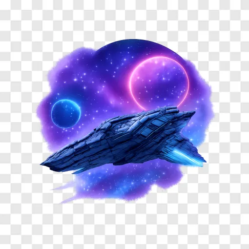 Futuristic Sci-Fi Spaceship PNG For Space Exploration Designs
