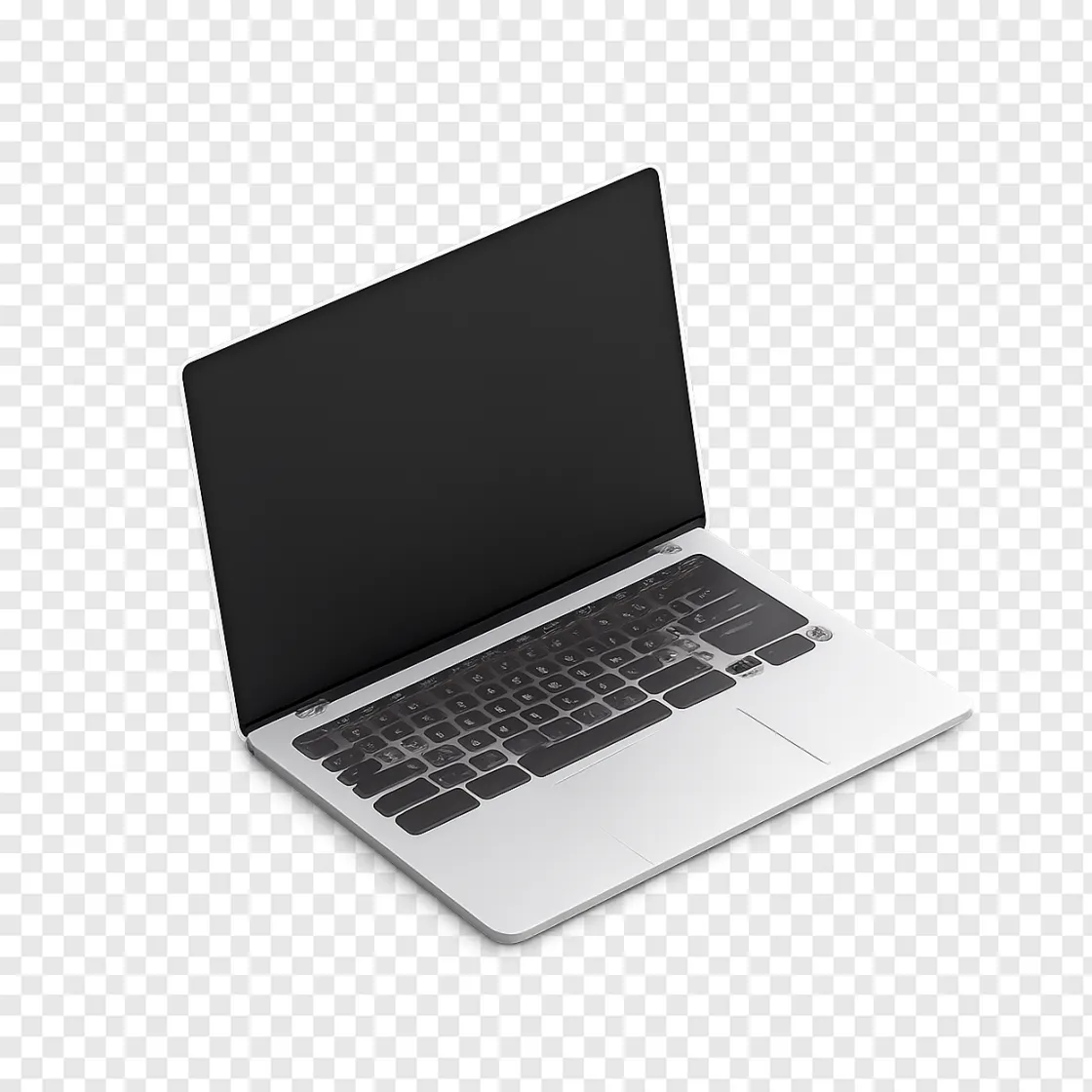 Modern Slim Laptop PNG Image For Tech Designs