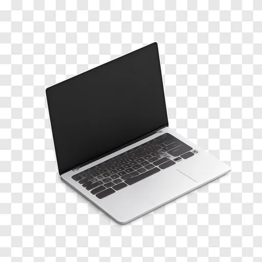 Modern Slim Laptop PNG Image For Tech Designs