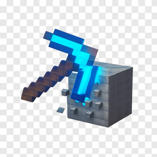 Minecraft Pickaxe Transparent PNG For Gaming Designers