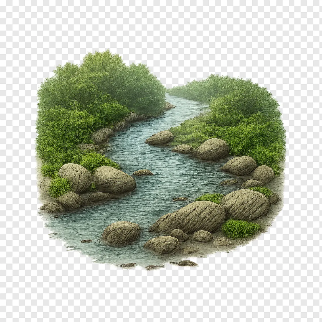 Beautiful Forest Stream PNG Image With Transparent Background