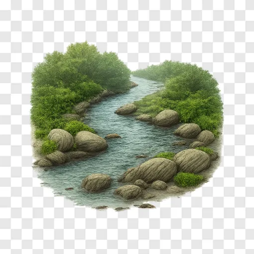 Beautiful Forest Stream PNG Image With Transparent Background