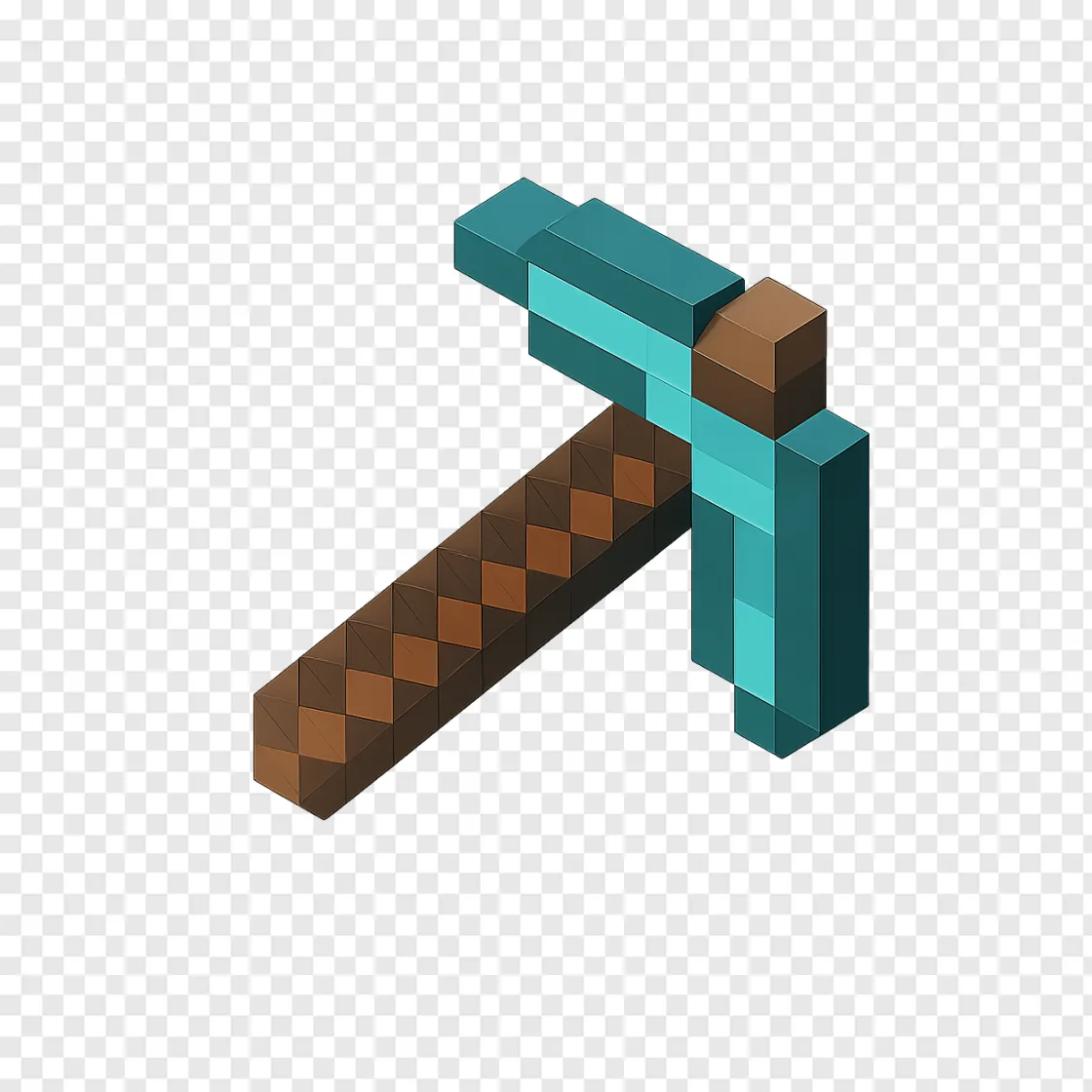 Minecraft Pickaxe PNG Transparent Image