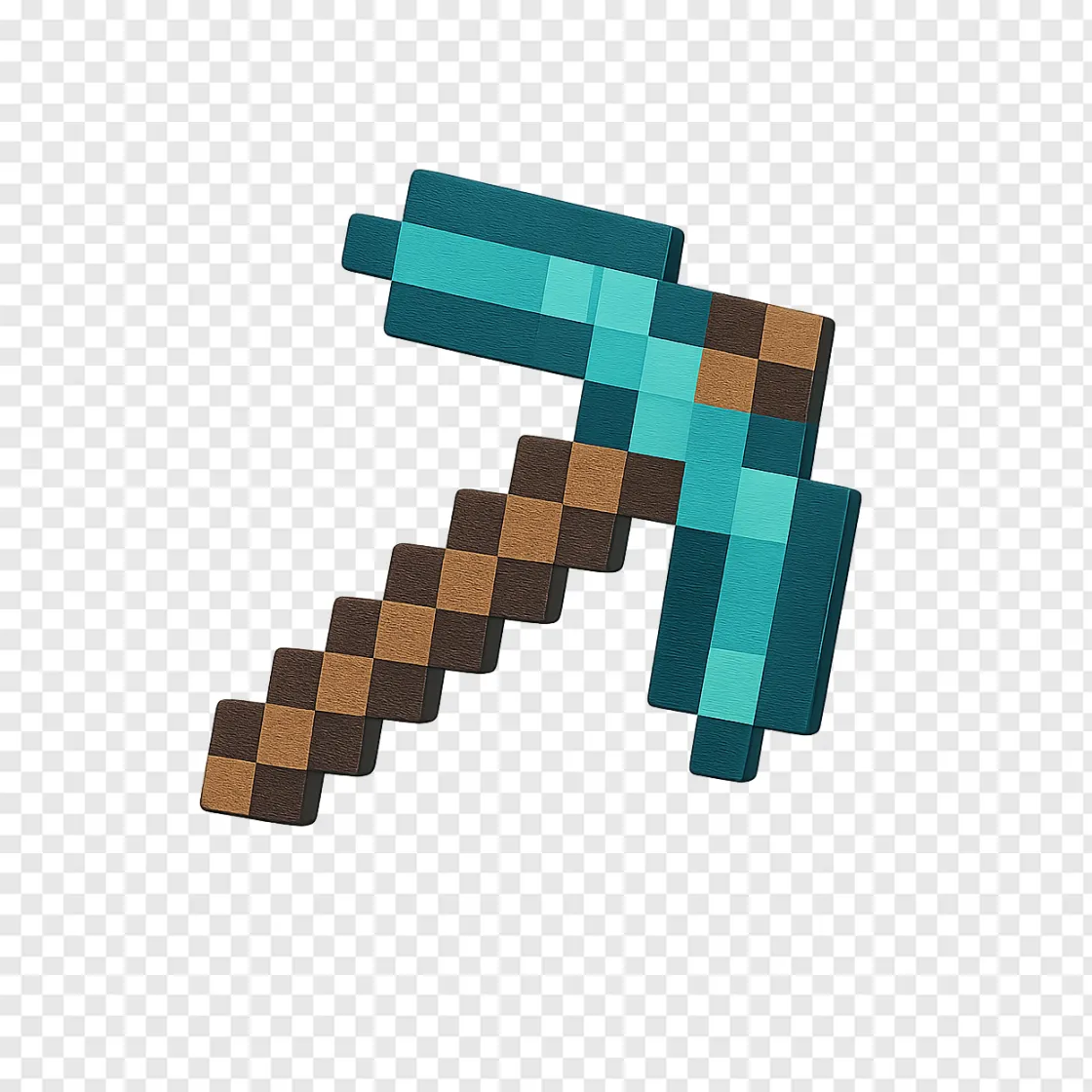 Minecraft Pickaxe PNG Transparent Background