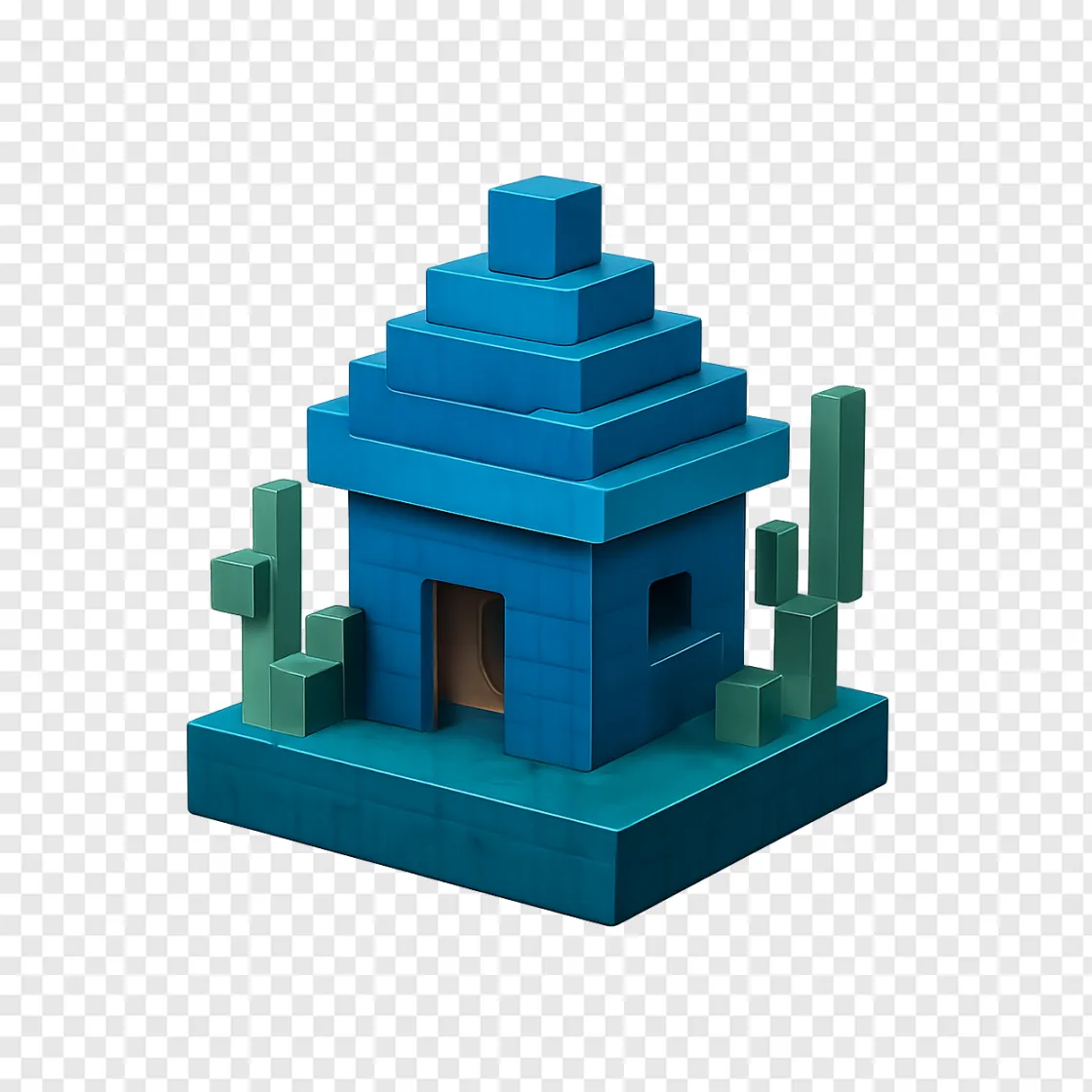 Minecraft Ocean House PNG Transparent Image