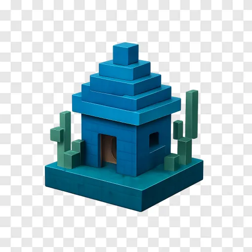 Minecraft Ocean House PNG Transparent Image