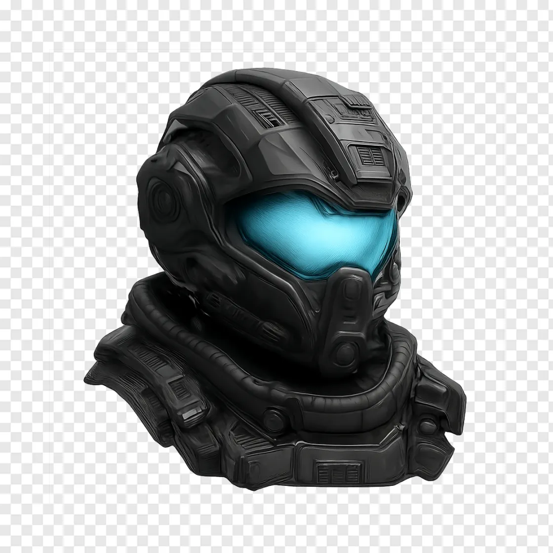 Sci-Fi Soldier Helmet PNG Free Download