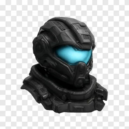 Sci-Fi Soldier Helmet PNG Free Download