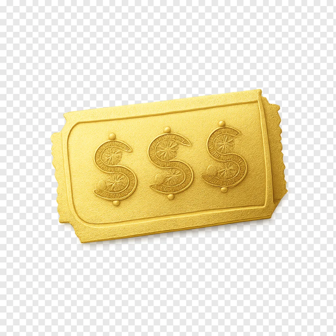 Golden Lottery Ticket PNG Image