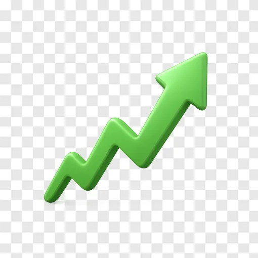 Stock Market Upward Chart PNG Transparent Image