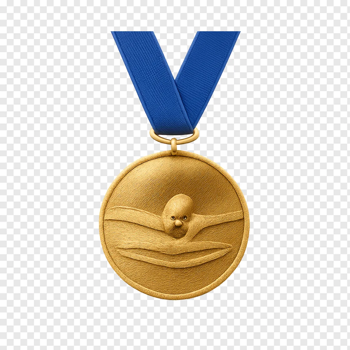 Swimming Championship Medal PNG Transparent Background