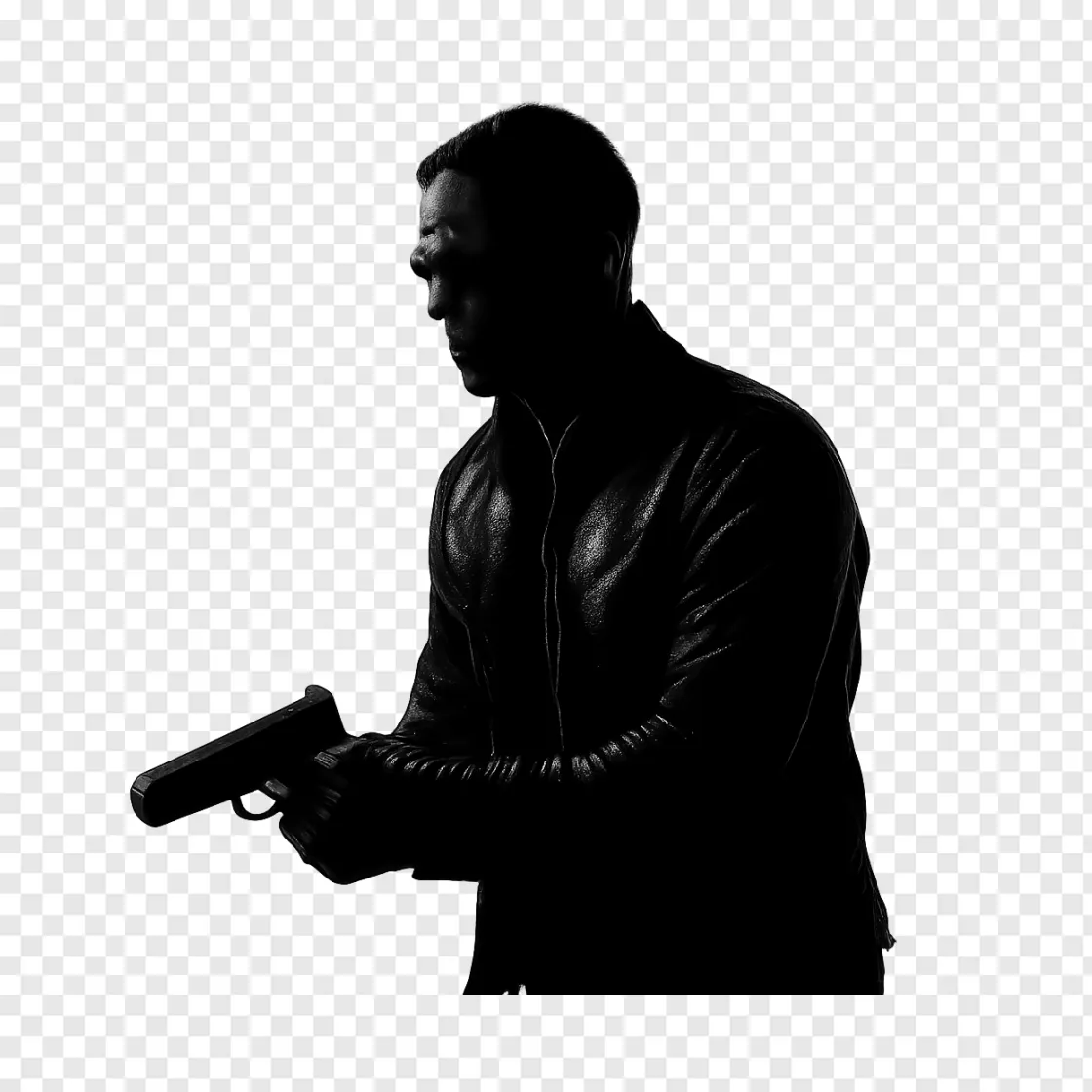 Tactical Investigator Silhouette PNG Transparent Background