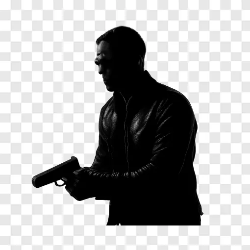 Tactical Investigator Silhouette PNG Transparent Background