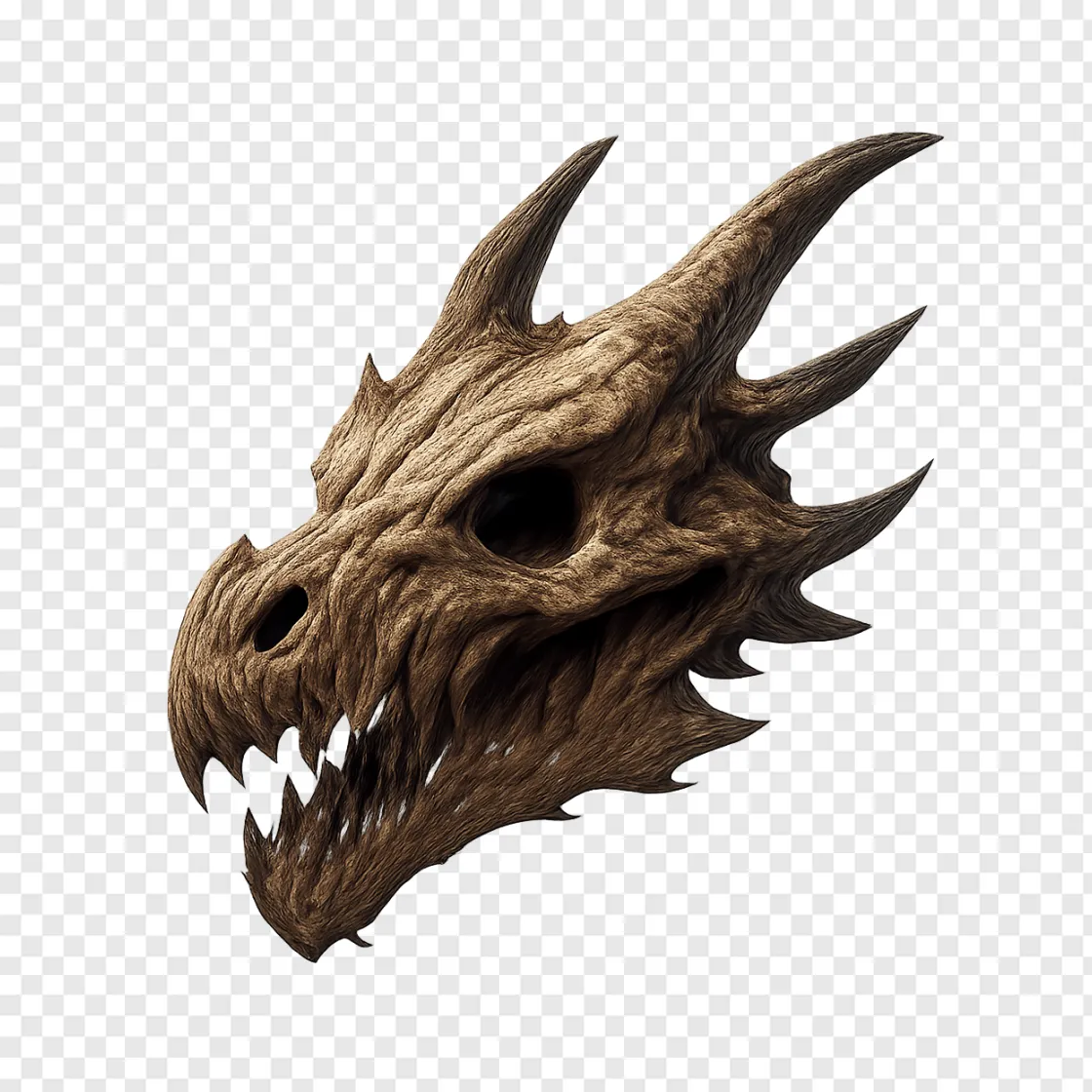 Fantasy Dragon Skull PNG Transparent Image