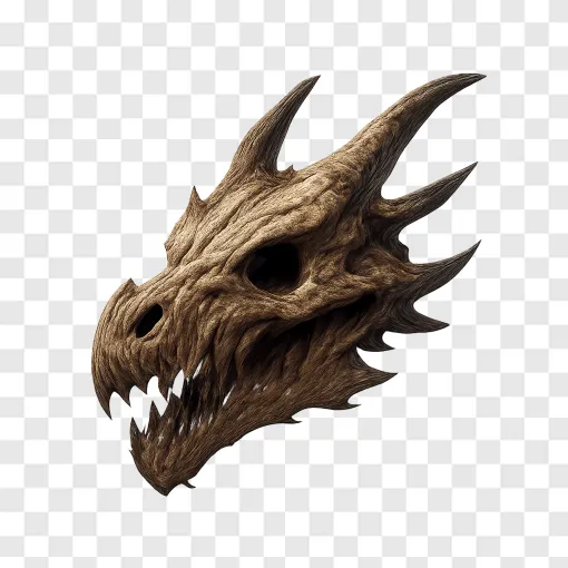 Fantasy Dragon Skull PNG Transparent Image