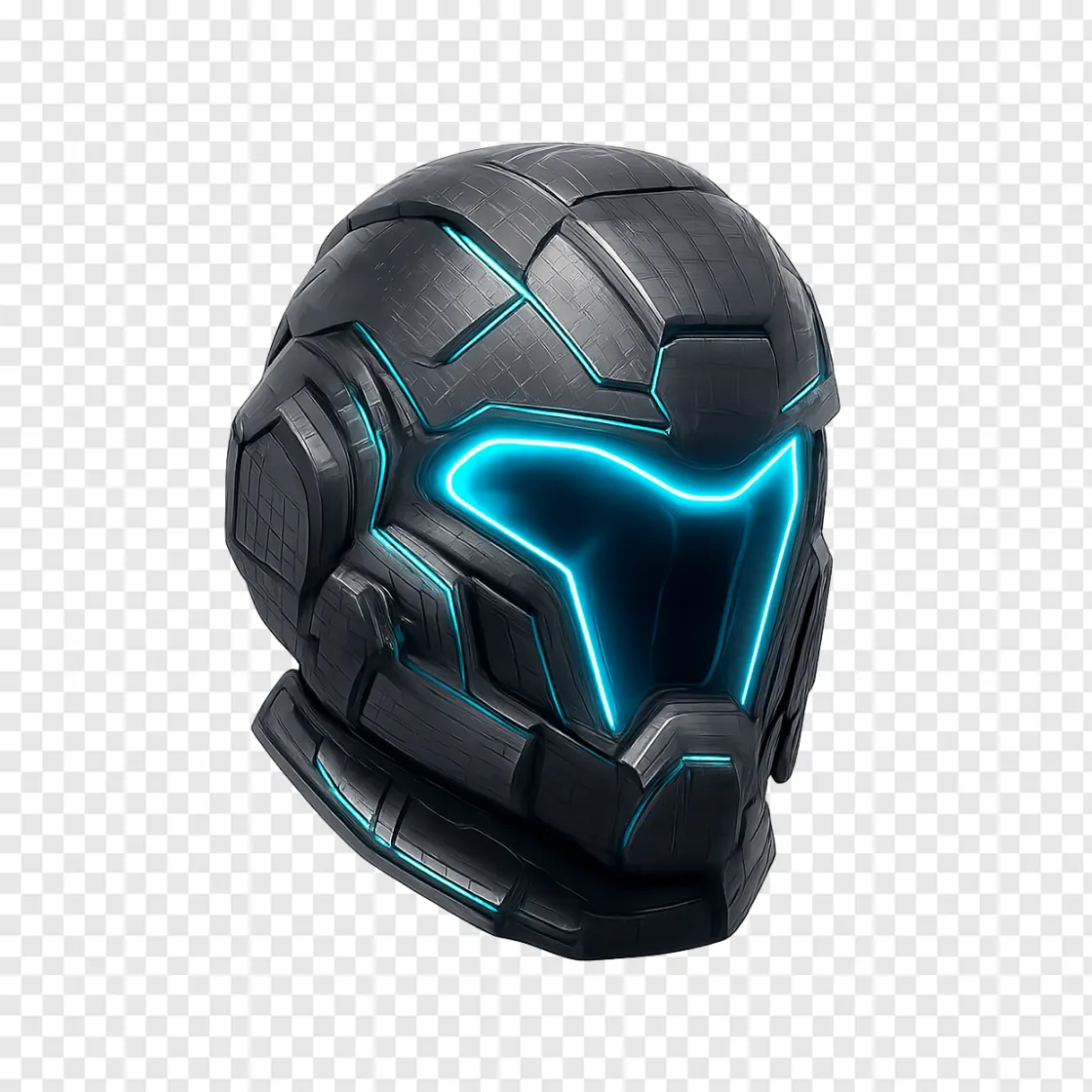 Futuristic Gaming Helmet PNG Free Download