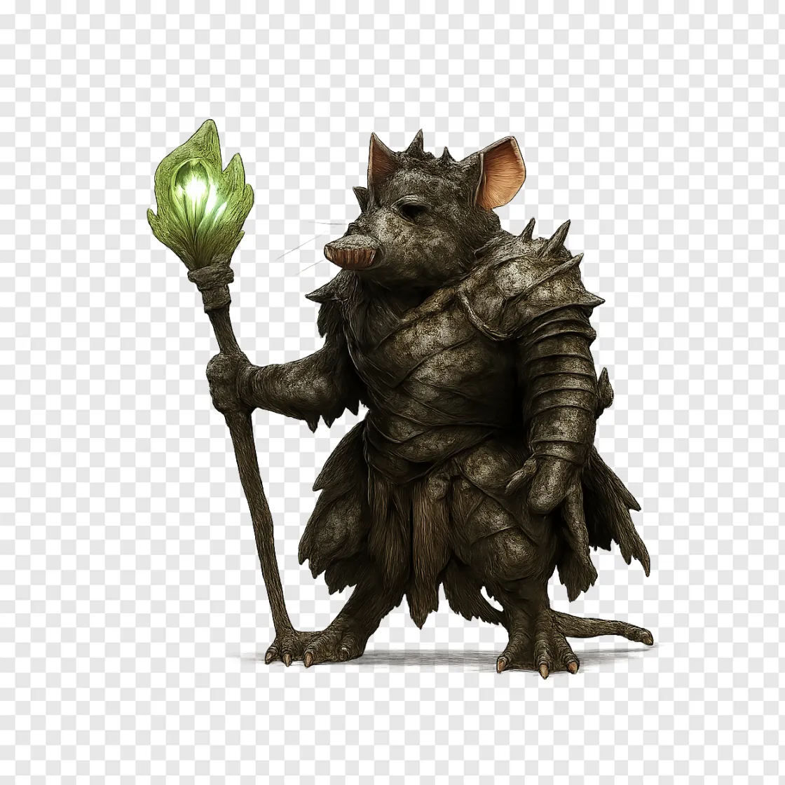 Fantasy Rat Warlord Character PNG