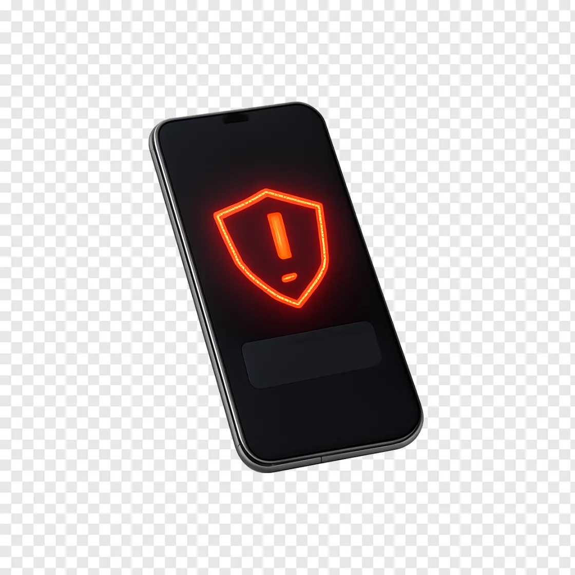 Smartphone Security Warning Icon PNG